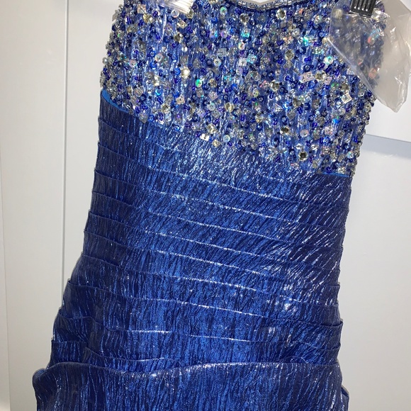 Blue Grad/Prom Dress - Picture 1 of 6